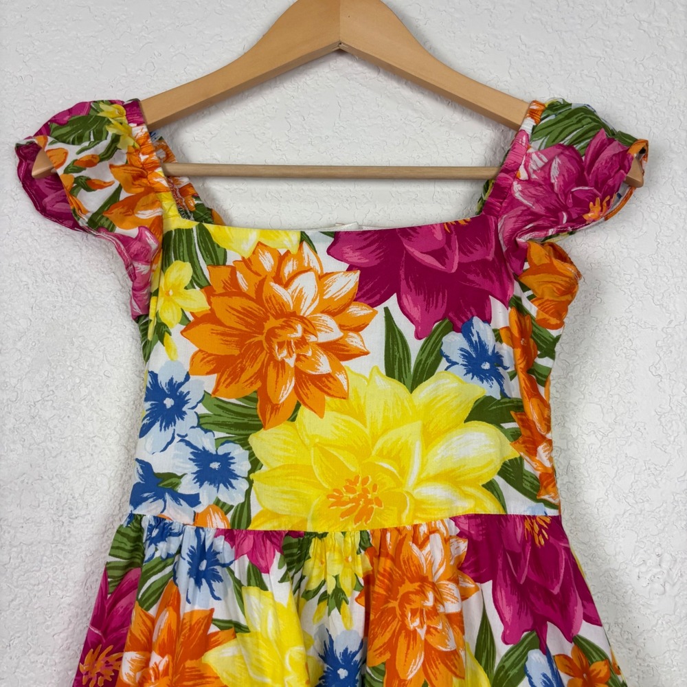 Janie And Jack Girls Dress SZ 10 Bright Floral Fit Flare Easter Spring Party - Picture 3 of 7